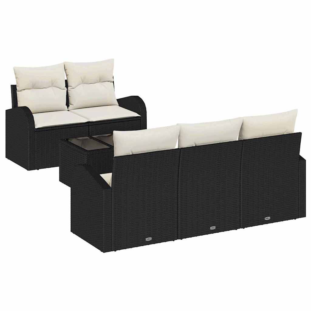 Gartensofa-set Schwarz 55 x 55 x 37 cm Poly-Rattan – Bild 2