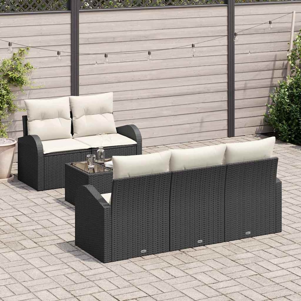 Gartensofa-set Schwarz 55 x 55 x 37 cm Poly-Rattan – Bild 3