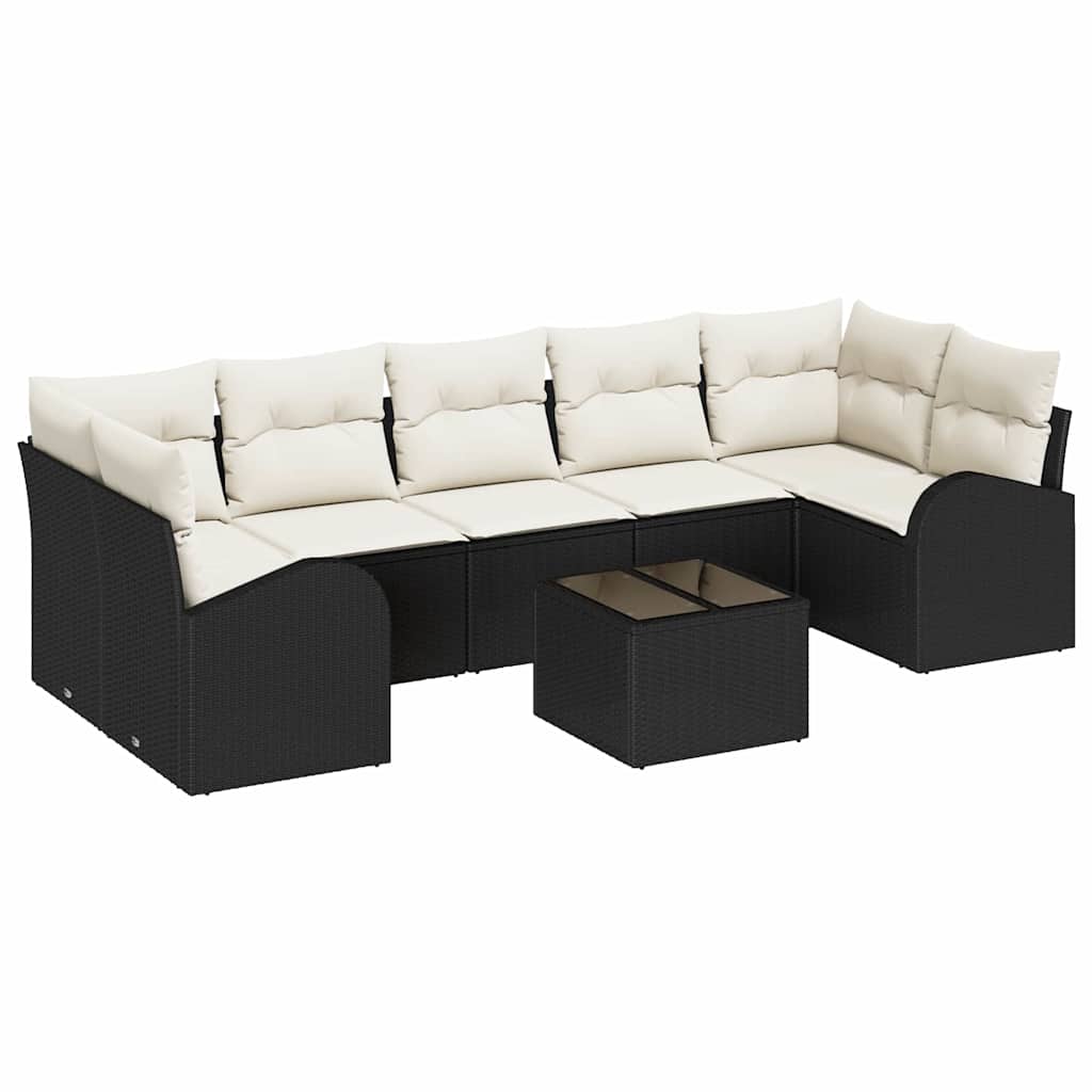 Gartensofa-set Schwarz 55 x 55 x 37 cm Poly-Rattan – Bild 2