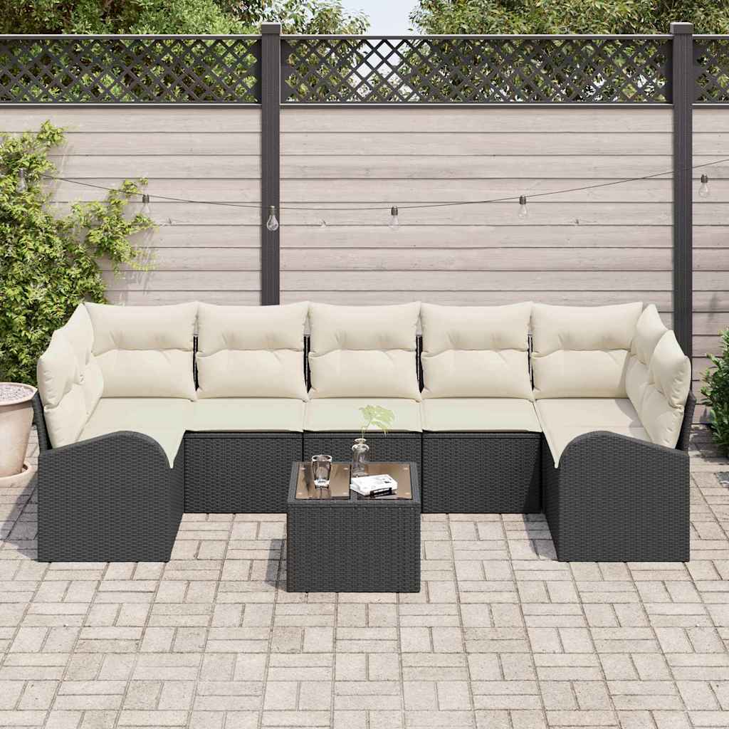 Gartensofa-set Schwarz 55 x 55 x 37 cm Poly-Rattan – Bild 3