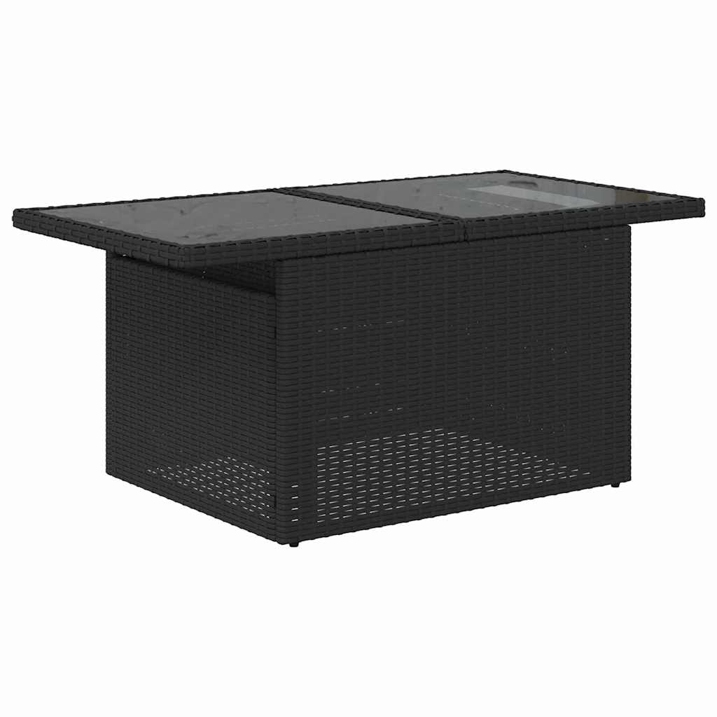 Garten-Sofa-Set mit Kissen 8 pcs Schwarz Poly Rattan – Bild 6