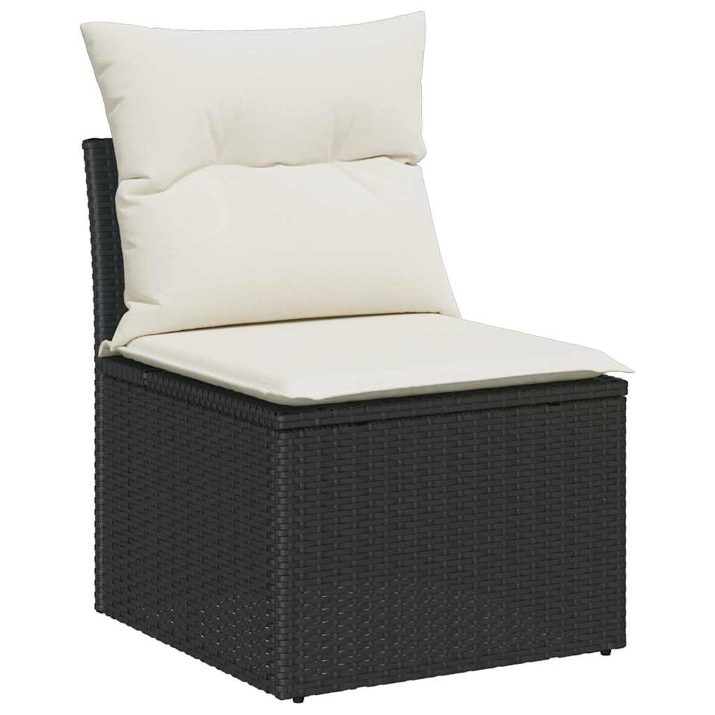 Gartensofa-set mit Speicher 8 pcs Schwarz und Creme Poly-Rattan – Bild 5