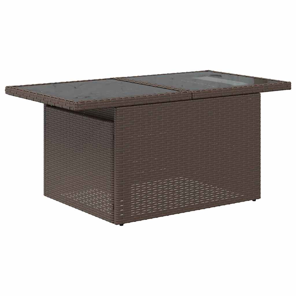 Gartensofa-set mit Speicher 7 pcs Braun und Rot Poly-Rattan – Bild 6