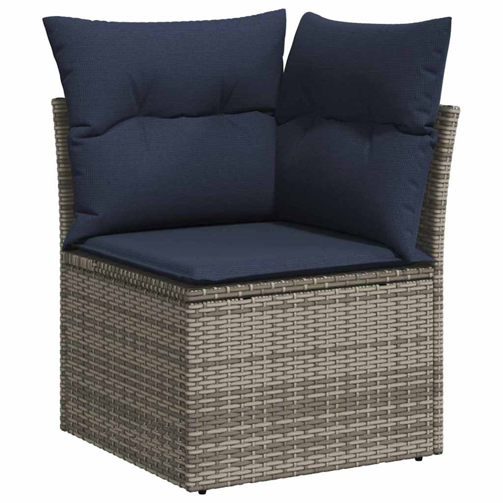 Garten Essgruppe mit Kissen 9 pcs Grau und Marineblau – Bild 6