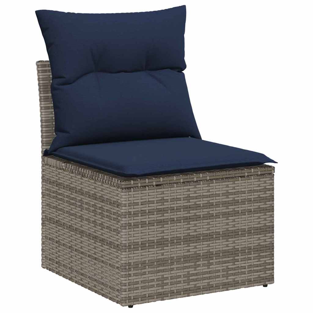 Garten Essgruppe mit Kissen 6 pcs Grau und Marineblau – Bild 6