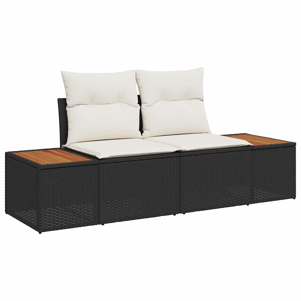 Garten Essgruppe mit Kissen 9 pcs Schwarz und Beige – Bild 4