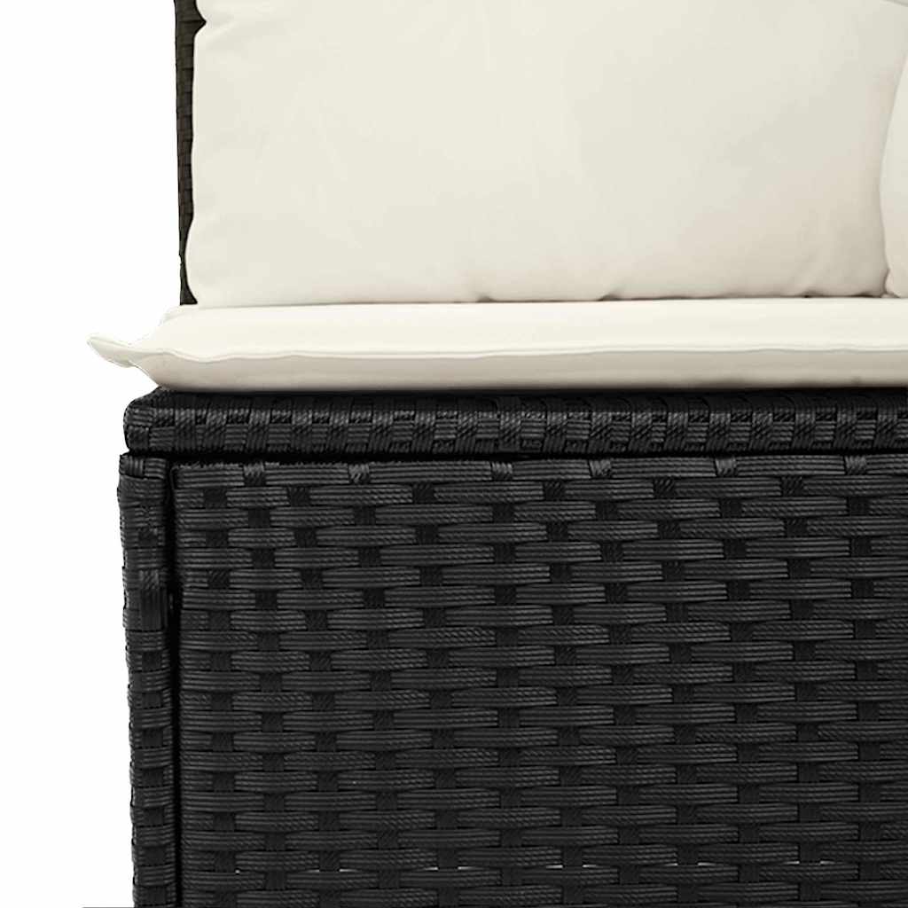 Gartensofa-set mit Speicher 6 pcs Schwarz und Creme Poly-Rattan – Bild 8
