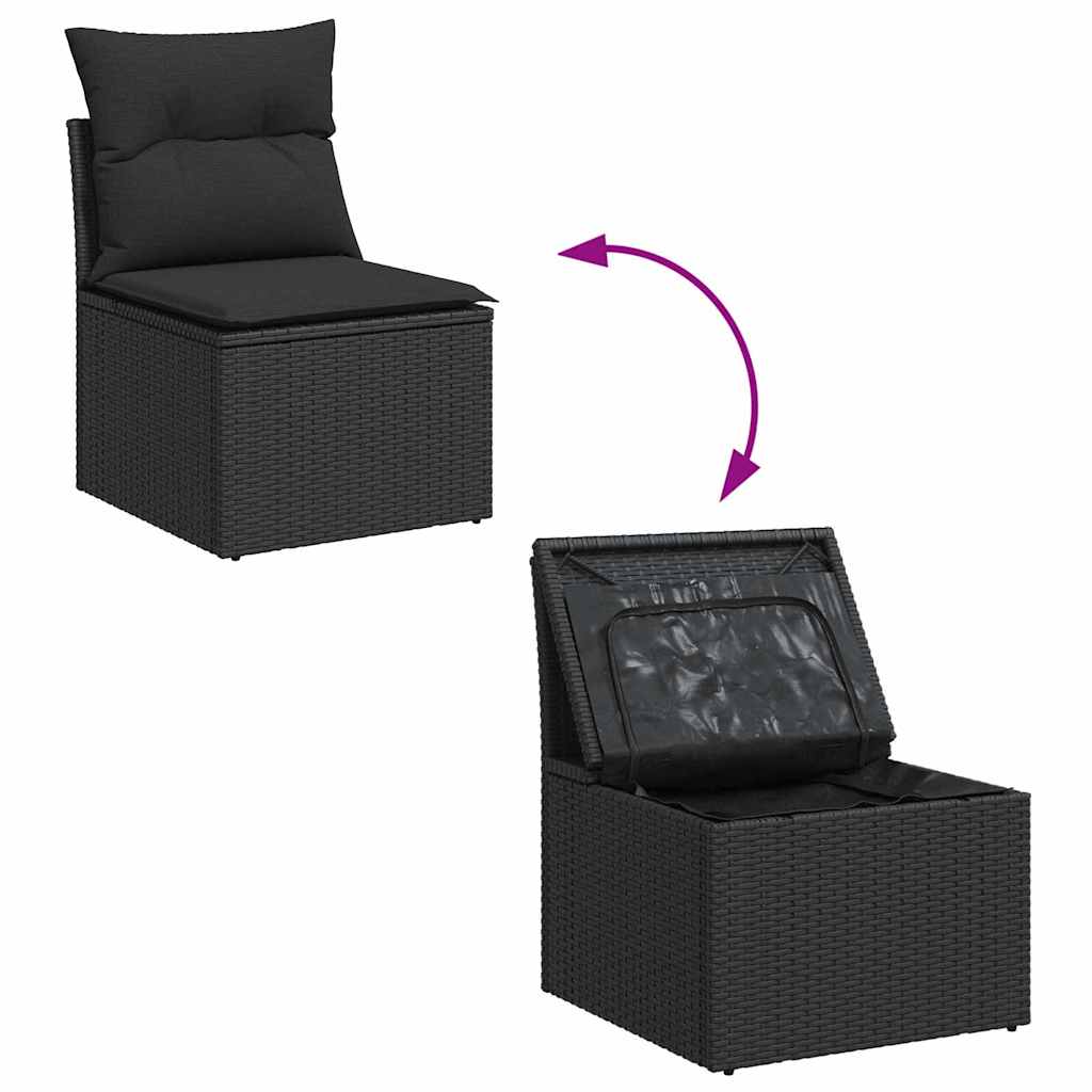 Garten-Sofa-Set mit Kissen mit Speicher 8 pcs Schwarz – Bild 11