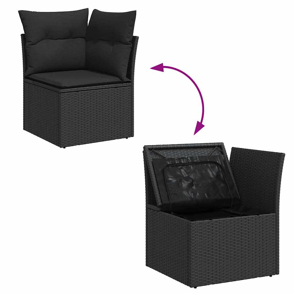 Garten-Sofa-Set mit Kissen mit Speicher 8 pcs Schwarz – Bild 12