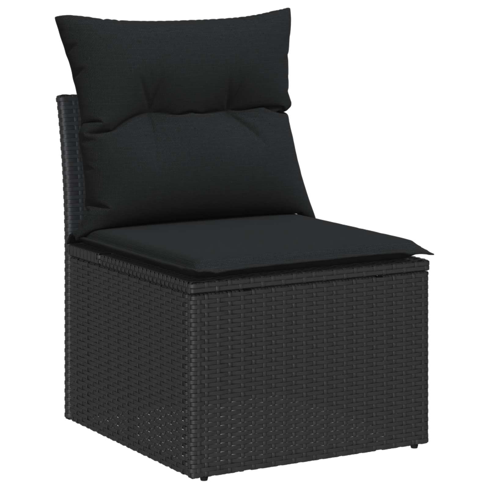 Gartensofa-set mit Kissen 17 pcs Schwarz Poly-Rattan – Bild 5
