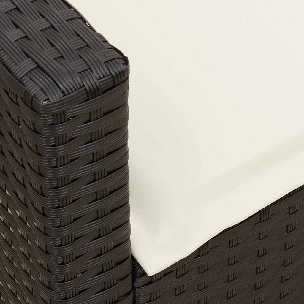 4tlg. Garten-Sofagarnitur mit Kissen L-Form Schwarz Poly Rattan – Bild 11