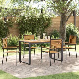 Garten Essgruppe 5 pcs Schwarz und Braun Poly-Rattan