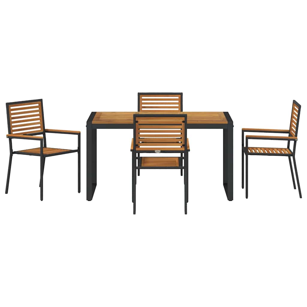 Garten Essgruppe 5 pcs Schwarz und Braun Poly-Rattan – Bild 7