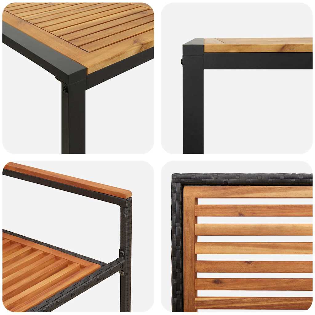 Garten Essgruppe 5 pcs Schwarz und Braun Poly-Rattan – Bild 9