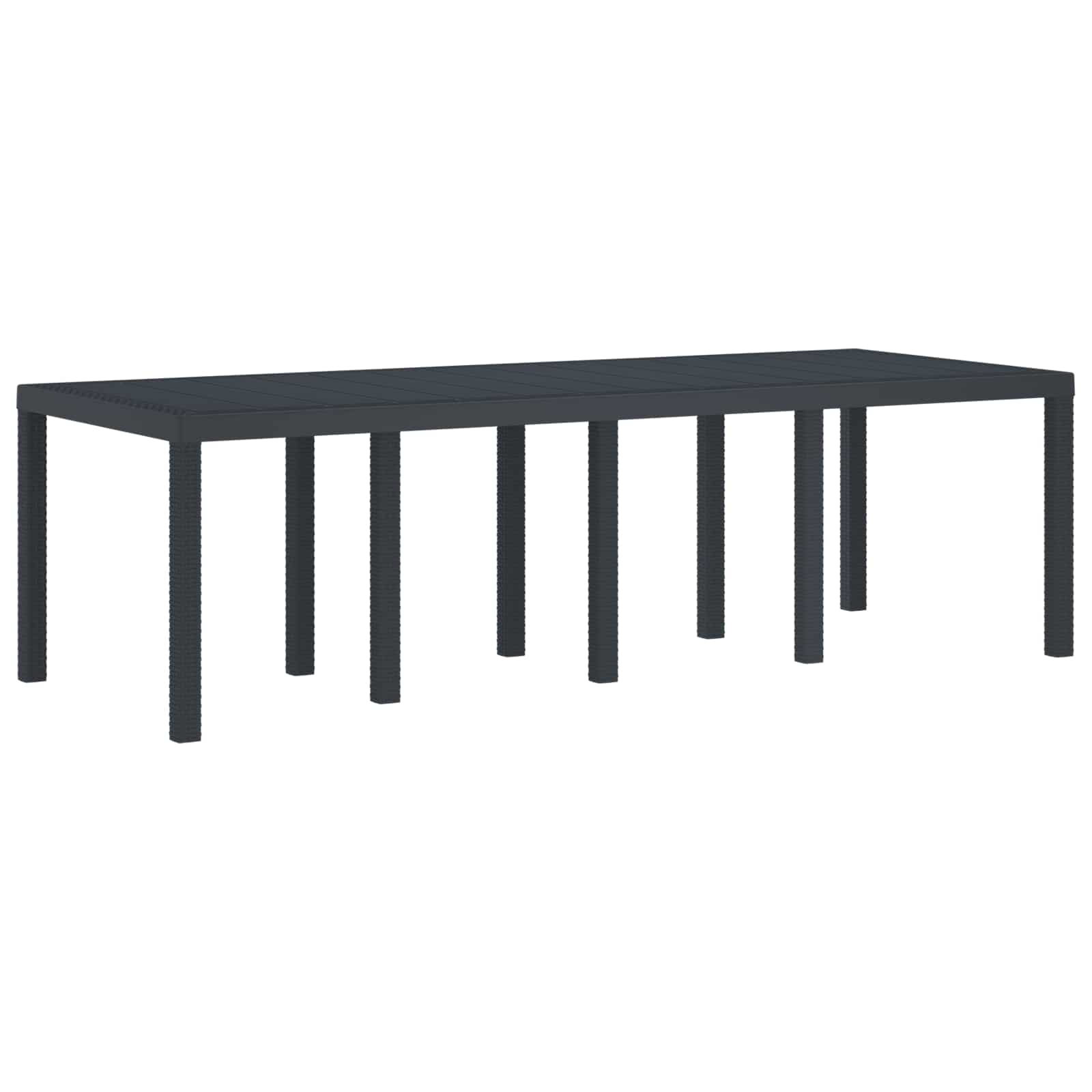 Gartentisch Anthrazit 250 x 100 x 73 cm Poly-Rattan – Bild 4