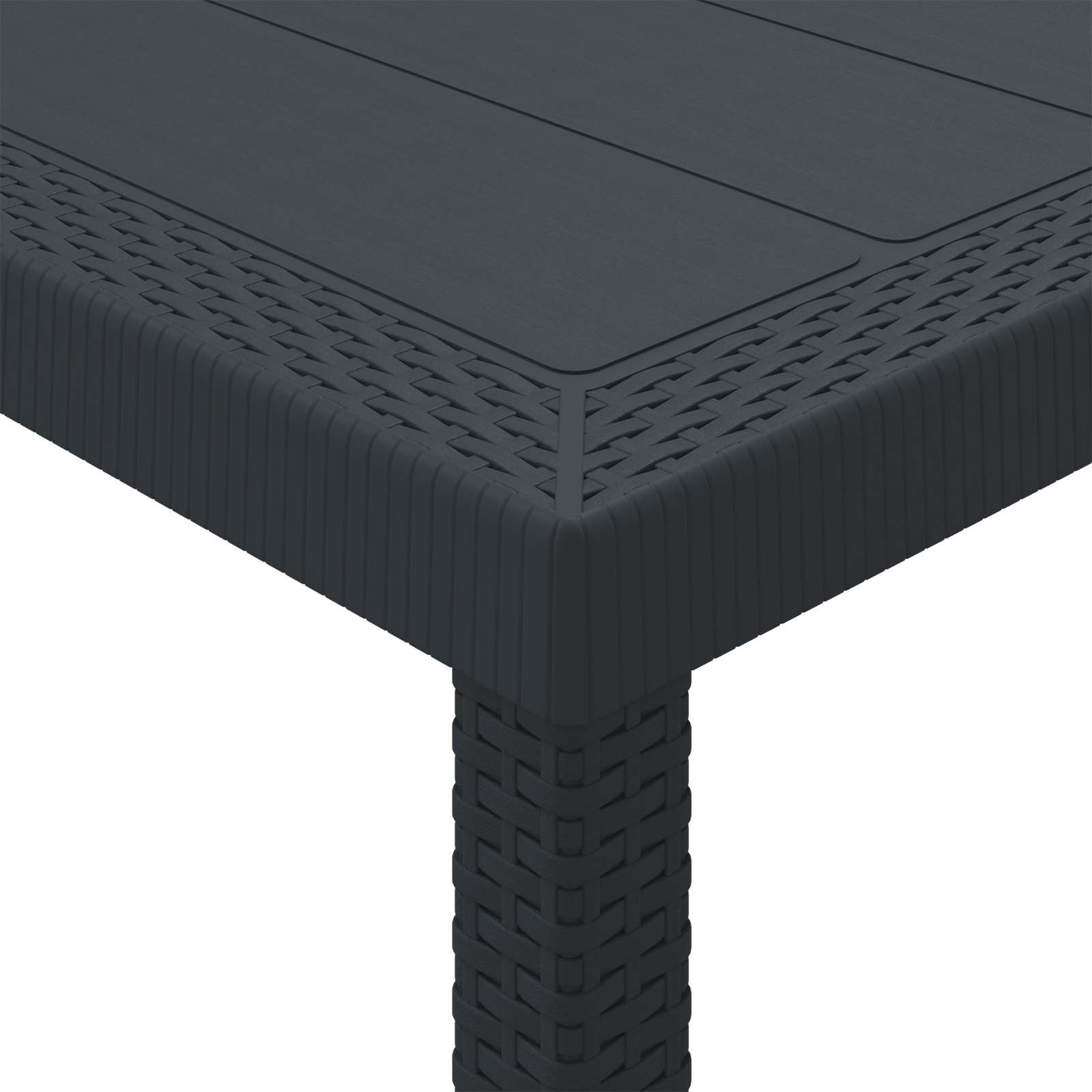 Gartentisch Anthrazit 250 x 100 x 73 cm Poly-Rattan – Bild 5