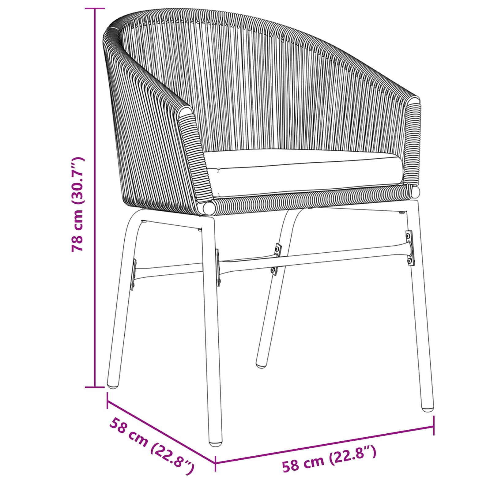 Garten Essgruppe 9 pcs Schwarz Poly-Rattan – Bild 11