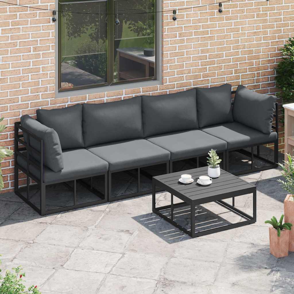 Gartensofa-set 4 pcs Schwarz Metall – Bild 3