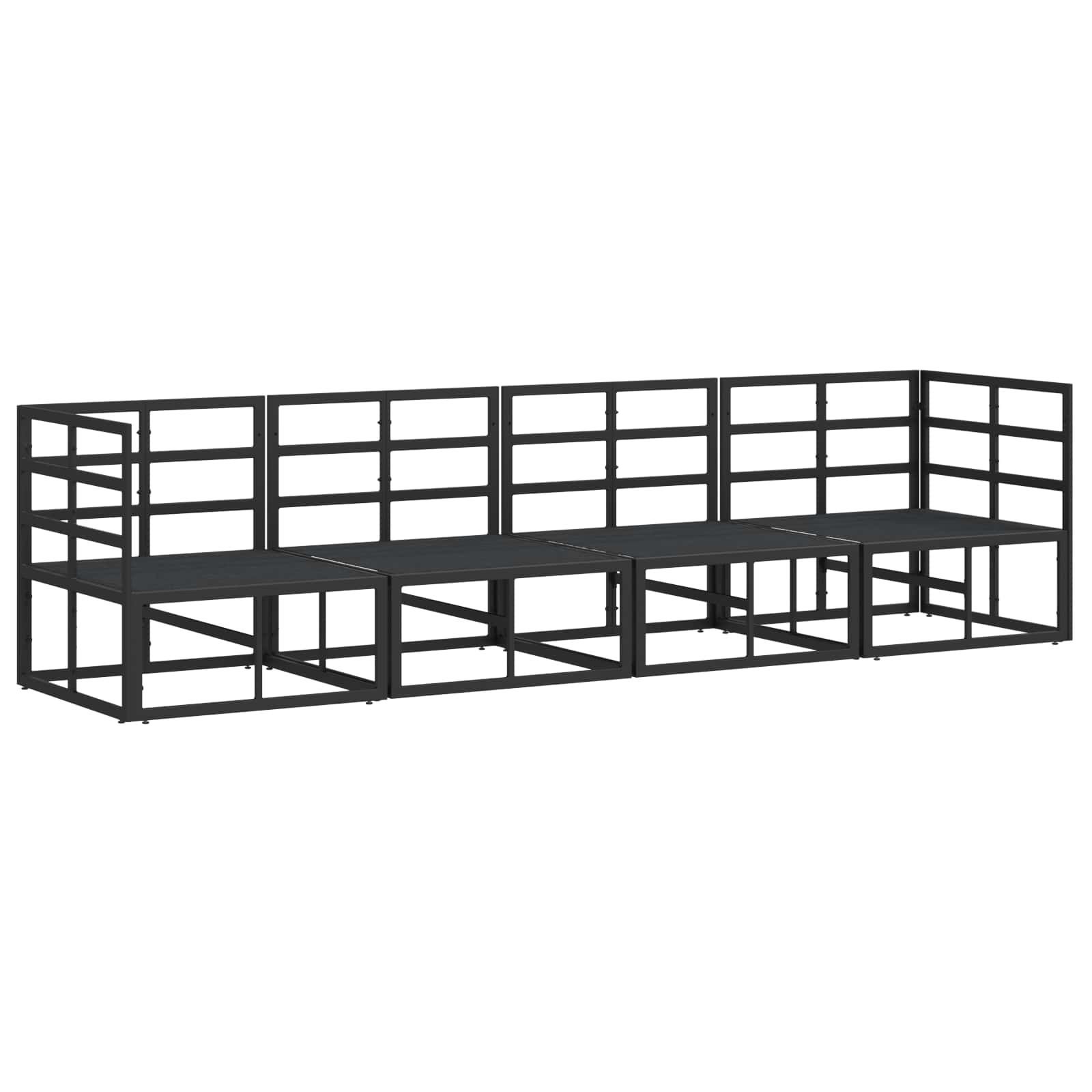 Gartensofa-set 4 pcs Schwarz Metall – Bild 5
