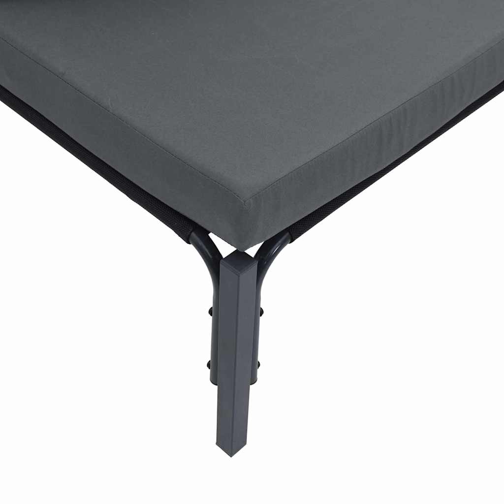 Gartensofa-set mit Kissen 3 pcs Schwarz Stahl – Bild 7