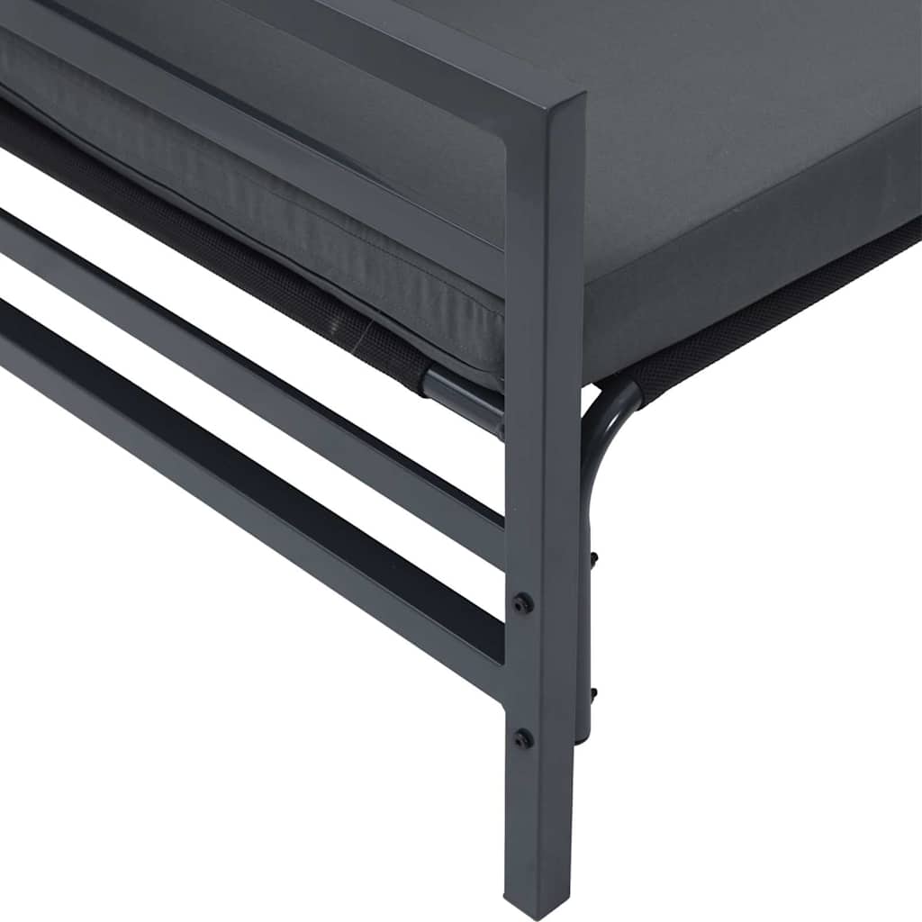 Gartensofa-set mit Kissen 3 pcs Schwarz Stahl – Bild 8
