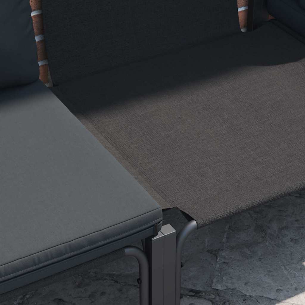 Gartensofa-set mit Kissen 10 pcs Schwarz Stahl – Bild 4