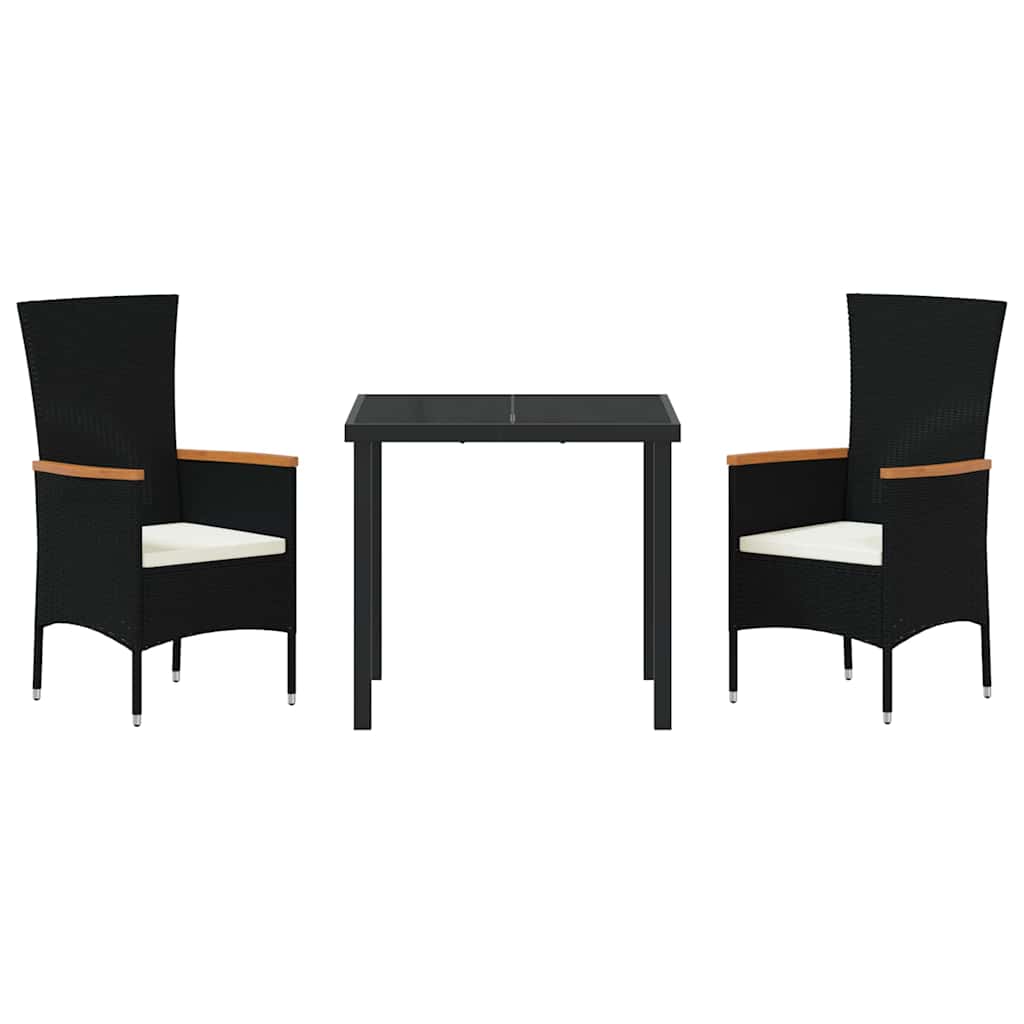 Garten Essgruppe 3 pcs Schwarz Pulverbeschichteter Stahl – Bild 7