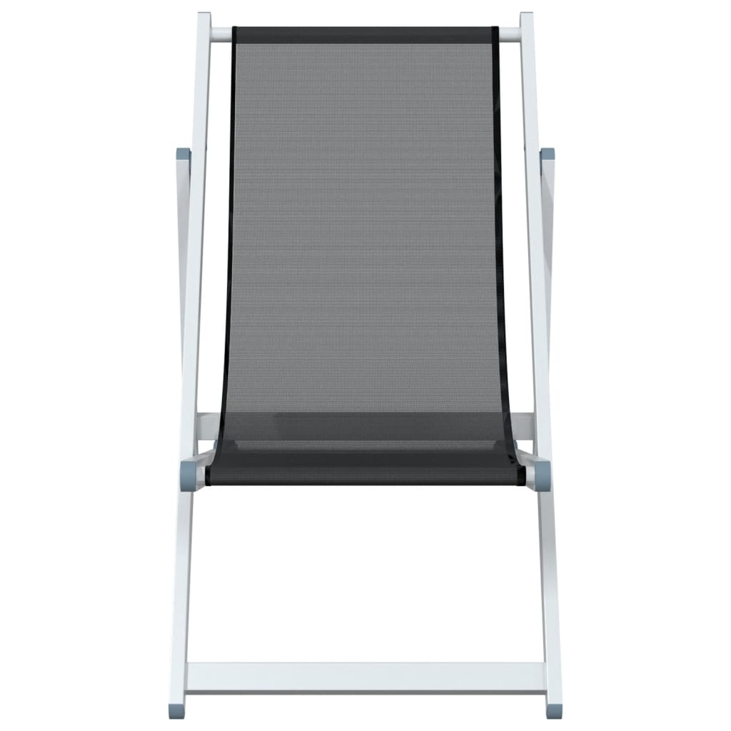 Strandstühle 2 Stk. Klappbar Grau Aluminium und Textilene – Bild 4