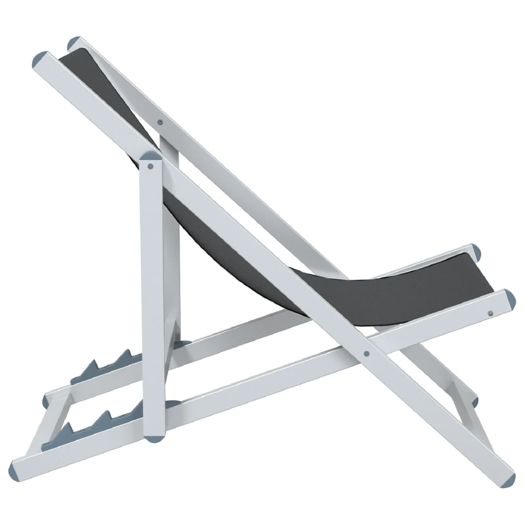 Strandstühle 2 Stk. Klappbar Grau Aluminium und Textilene – Bild 5