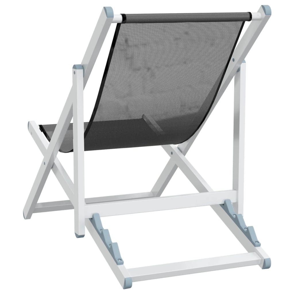 Strandstühle 2 Stk. Klappbar Grau Aluminium und Textilene – Bild 6