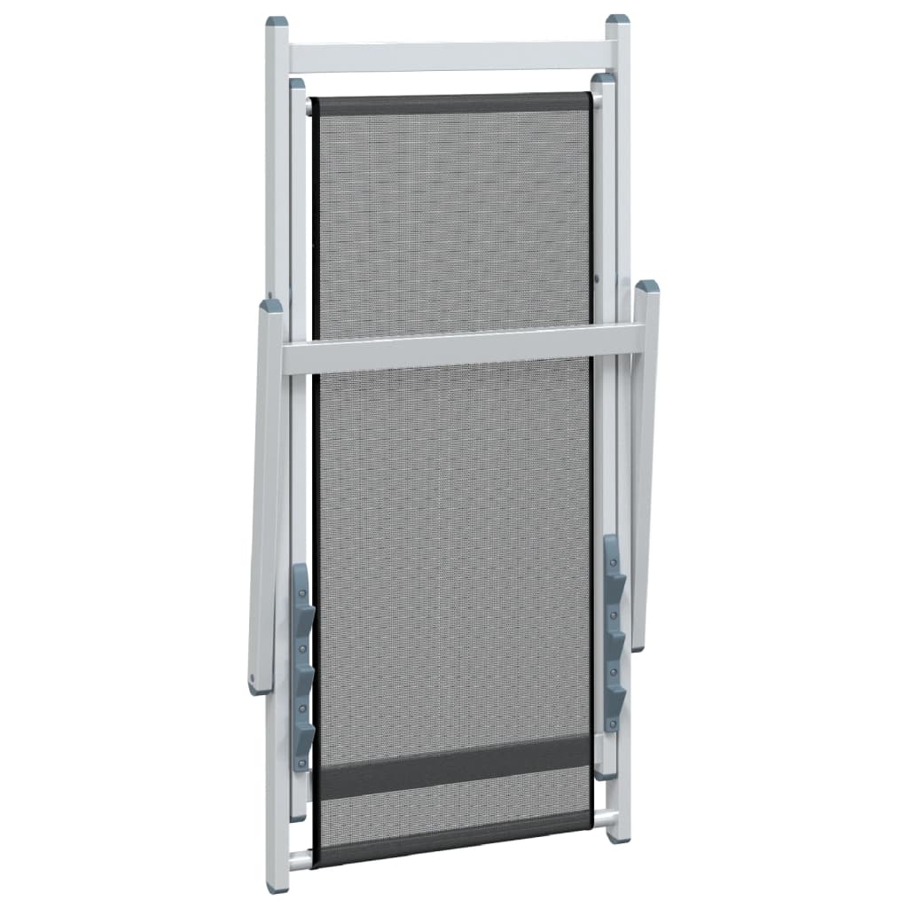 Strandstühle 2 Stk. Klappbar Grau Aluminium und Textilene – Bild 8