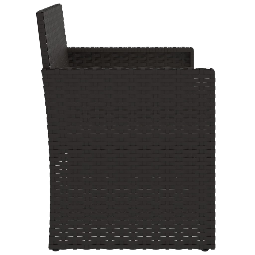 Gartenbank mit Kissen Schwarz 105 cm Poly Rattan – Bild 5