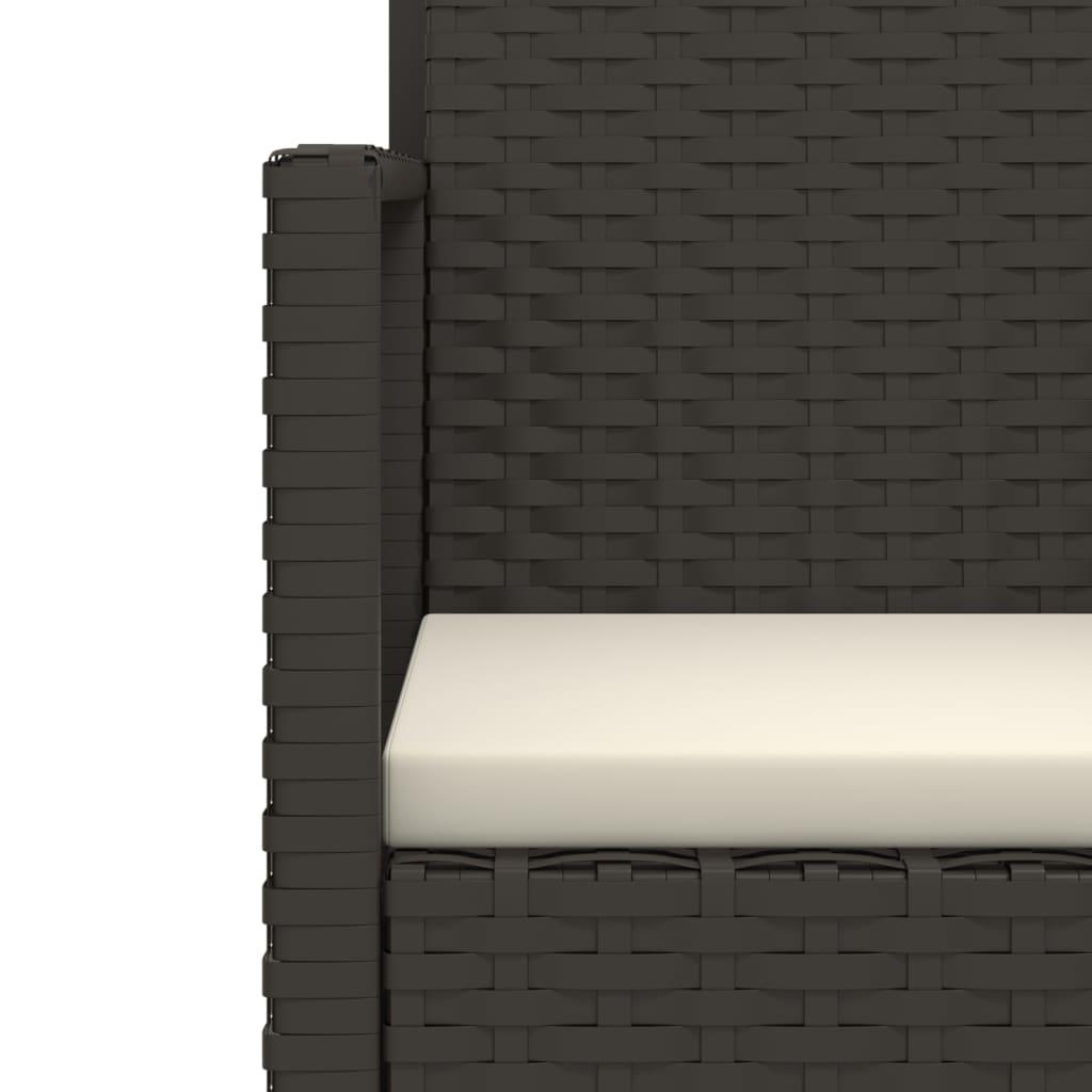 Gartenbank mit Kissen Schwarz 105 cm Poly Rattan – Bild 7