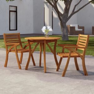 Gartentisch 85x85x75 cm Massivholz Akazie