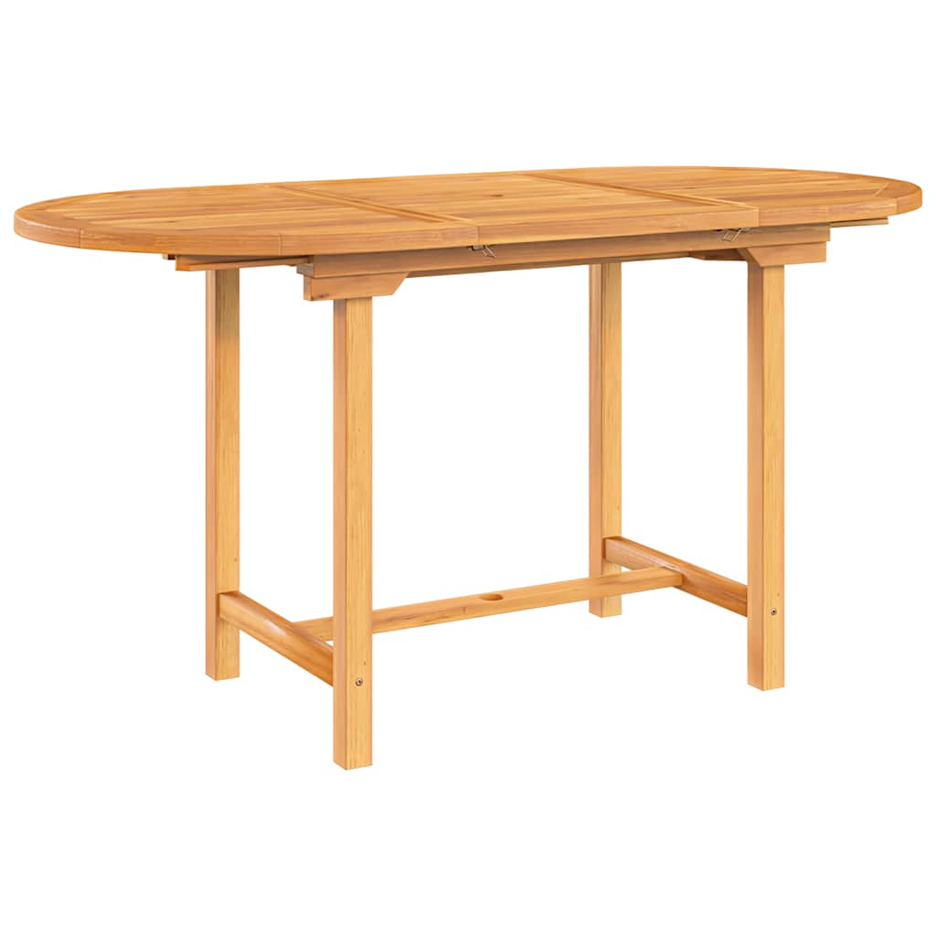 Gartentisch Ausziehbar 110-160x80x75 cm Massivholz Teak – Bild 2