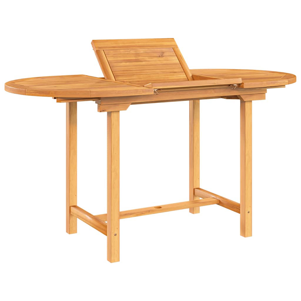 Gartentisch Ausziehbar 110-160x80x75 cm Massivholz Teak – Bild 4