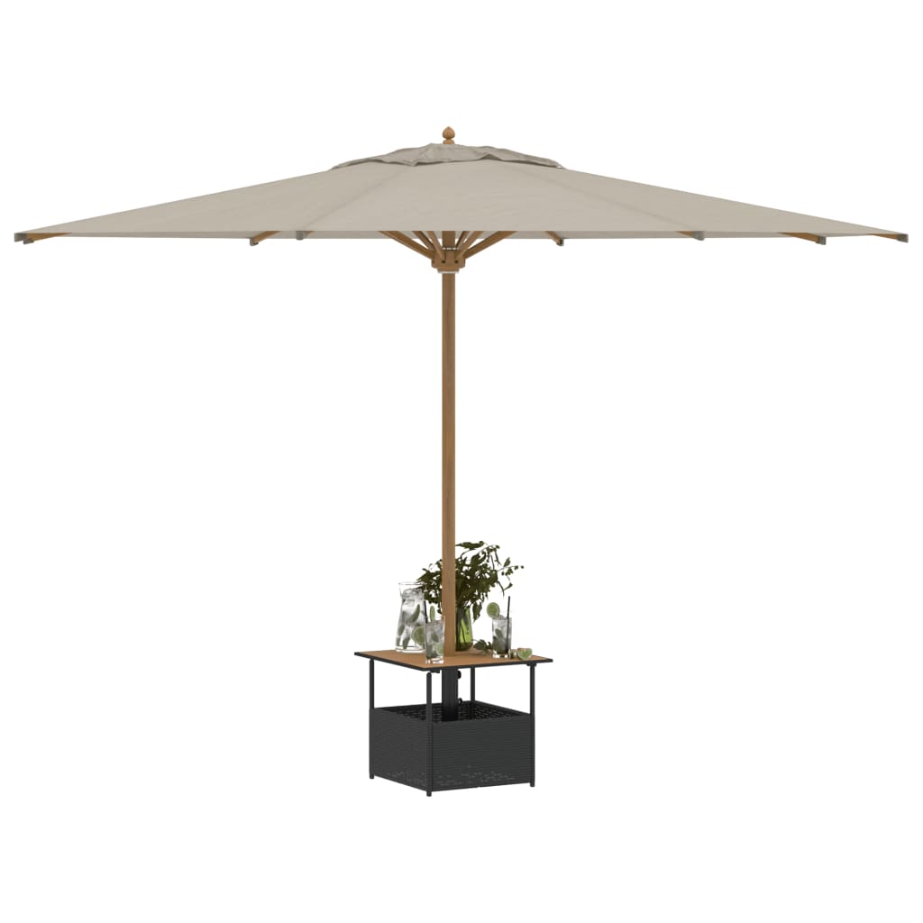 Gartentisch mit Schirmloch Schwarz 55x55x46,5 cm Poly Rattan – Bild 4