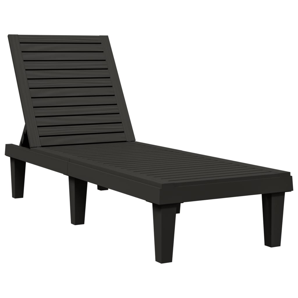 Sonnenliege Schwarz 155x58x83 cm Polypropylen – Bild 2