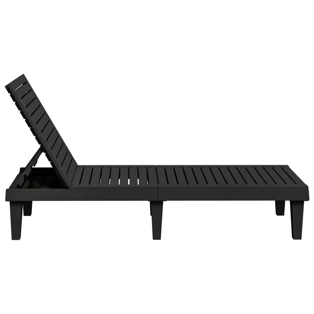 Sonnenliege Schwarz 155x58x83 cm Polypropylen – Bild 4
