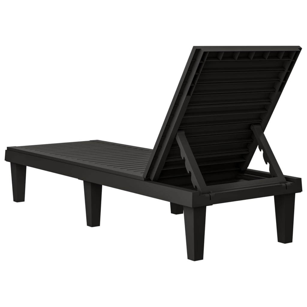 Sonnenliege Schwarz 155x58x83 cm Polypropylen – Bild 5