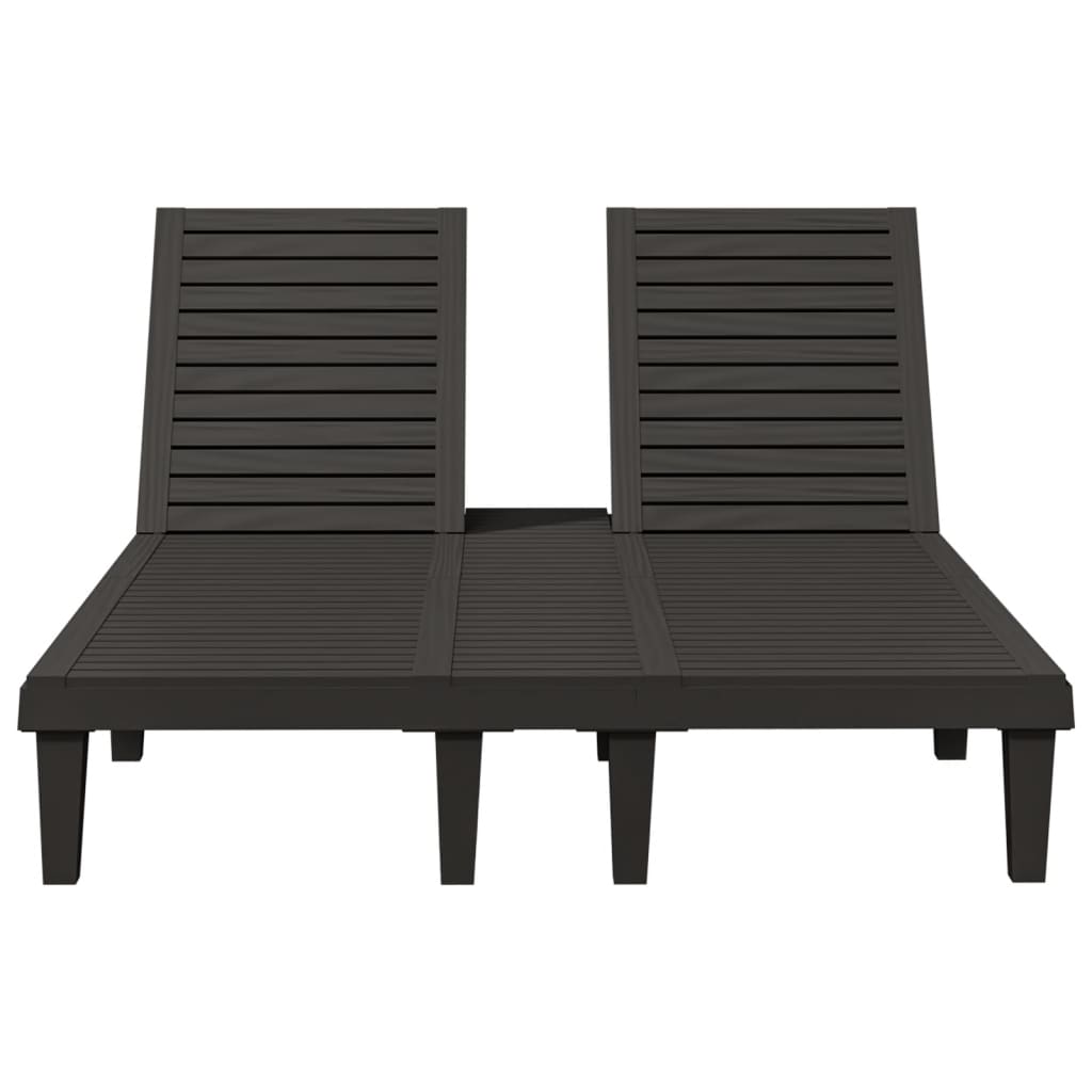 Doppel-Sonnenliege Schwarz 155x138x83 cm Polypropylen – Bild 4