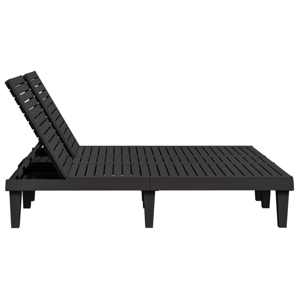 Doppel-Sonnenliege Schwarz 155x138x83 cm Polypropylen – Bild 5