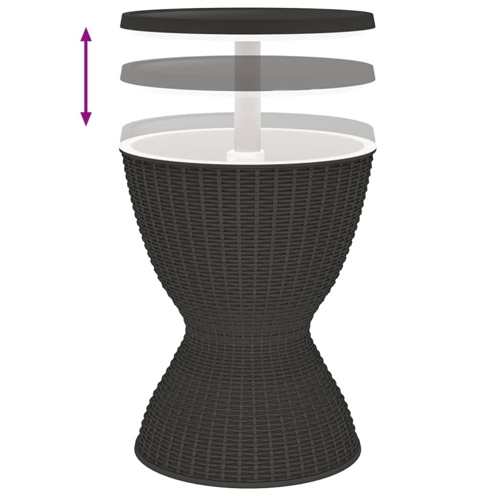 3-in-1 Tisch mit Eiskühler Schwarz Polypropylen – Bild 4