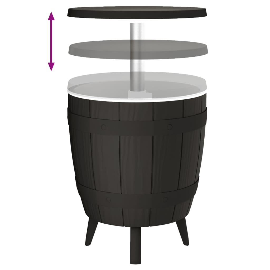 3-in-1 Tisch mit Eiskühler Schwarz Polypropylen – Bild 4