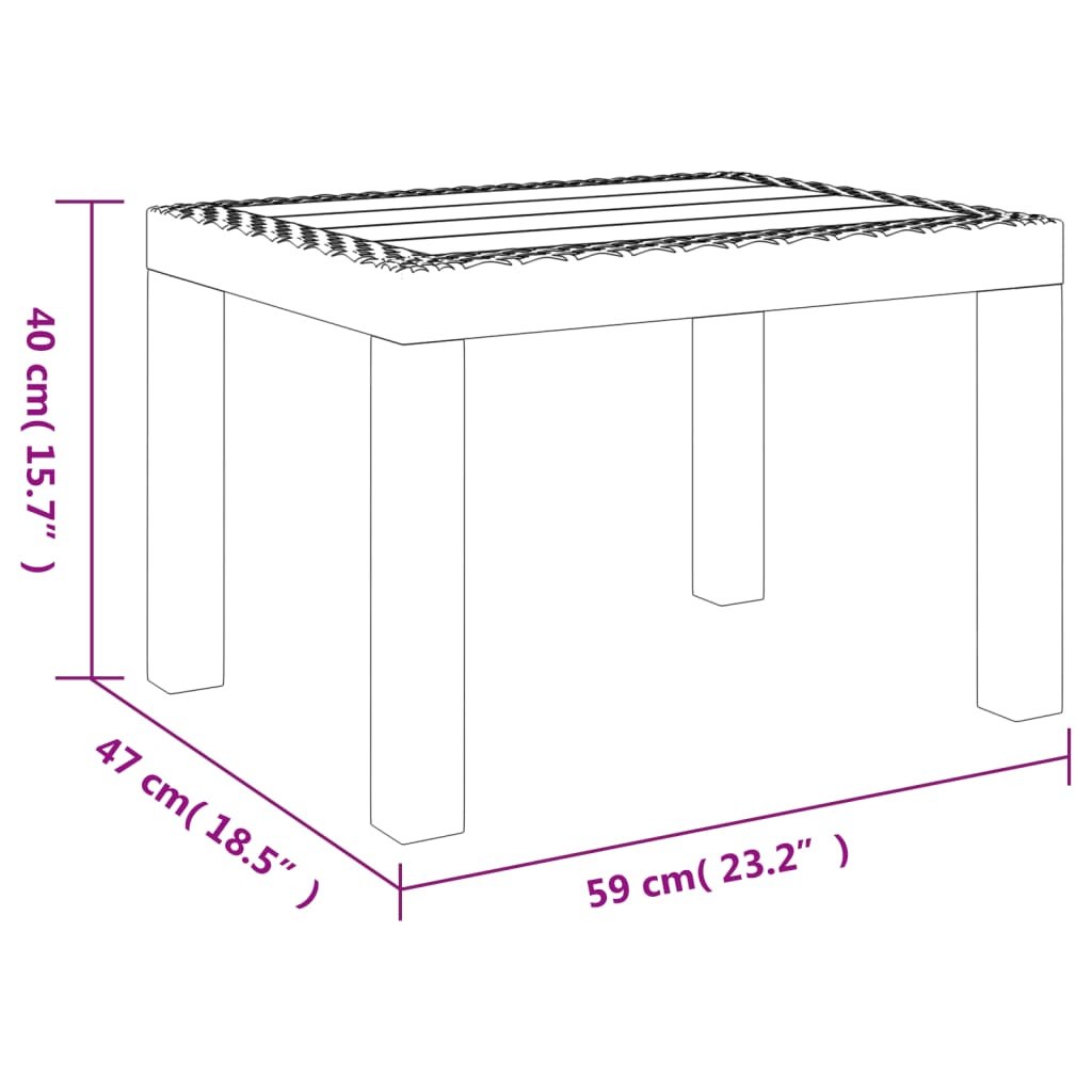 Gartentisch Anthrazit 59x47x40 cm PP – Bild 7