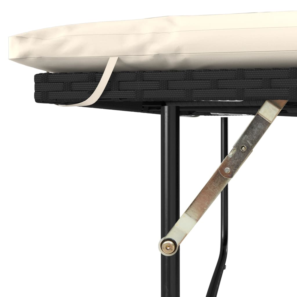 Gartensofa mit Kissen 2-Sitzer Schwarz Poly Rattan – Bild 10