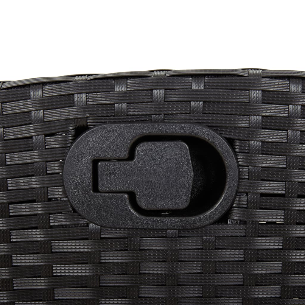 3-tlg. Bistro-Set mit Kissen Schwarz Poly Rattan – Bild 11