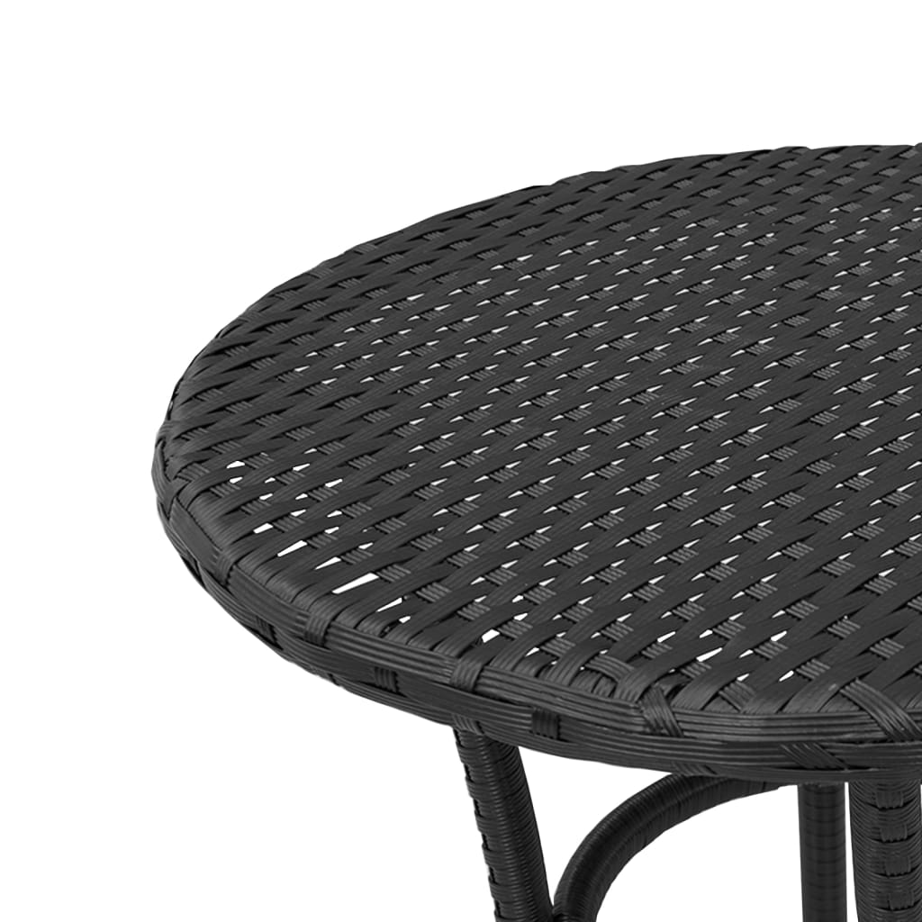 3-tlg. Bistro-Set mit Kissen Schwarz Poly Rattan – Bild 14