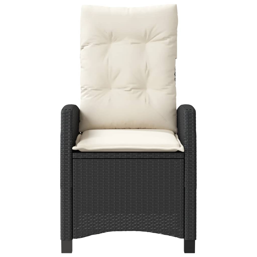 3-tlg. Bistro-Set mit Kissen Schwarz Poly Rattan – Bild 5