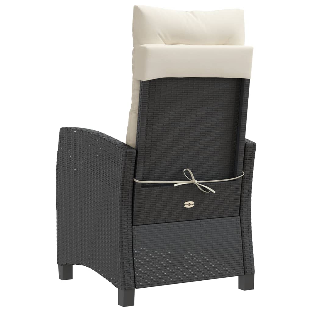 3-tlg. Bistro-Set mit Kissen Schwarz Poly Rattan – Bild 7